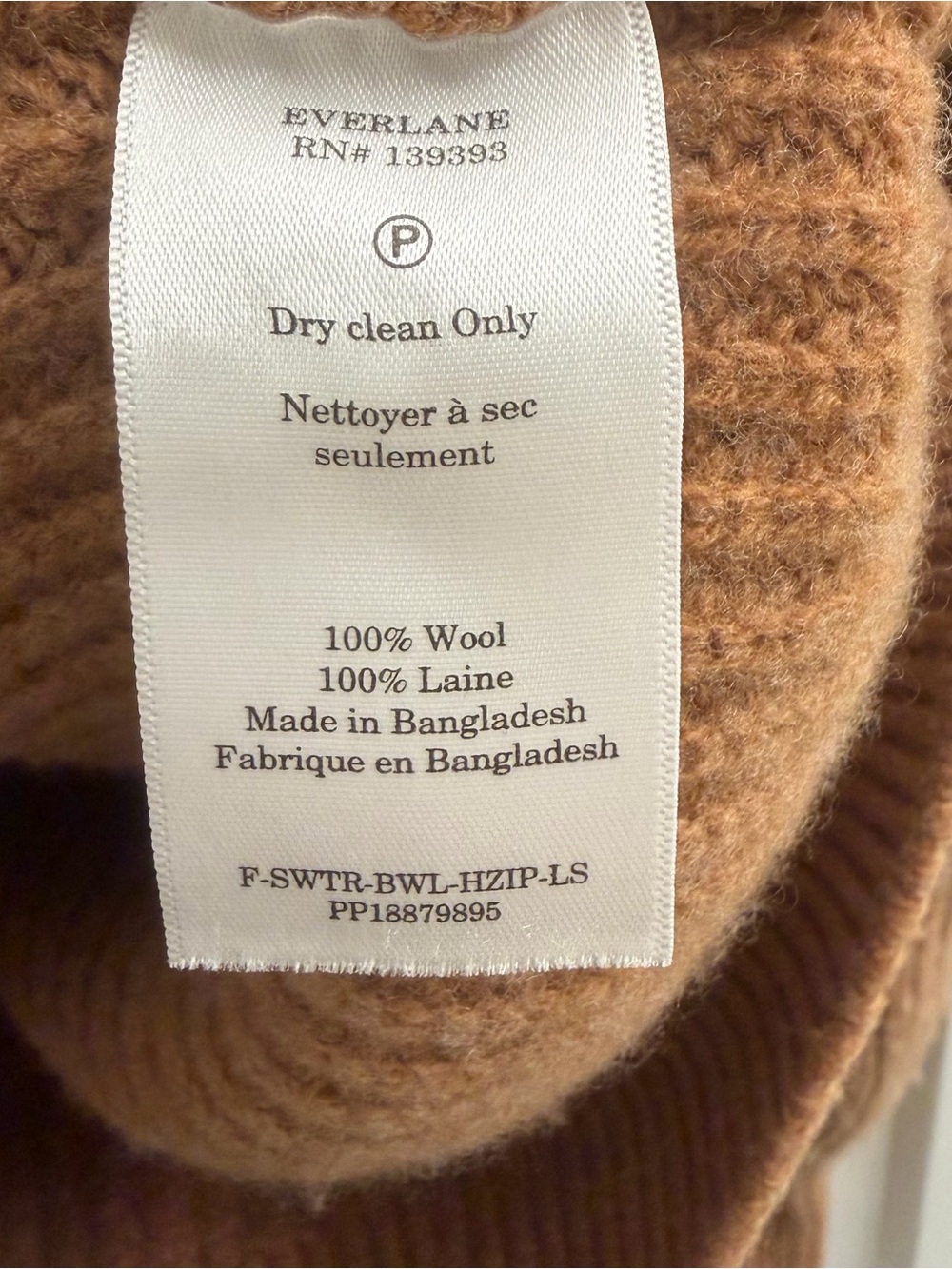 Everlane Zip-Neck Ribbed Sweater in Chestnut - Picture 4 of 4